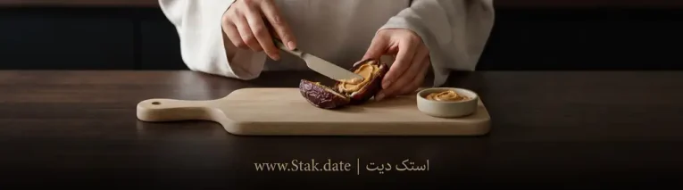 خرمای مجول و کره بادام زمینی