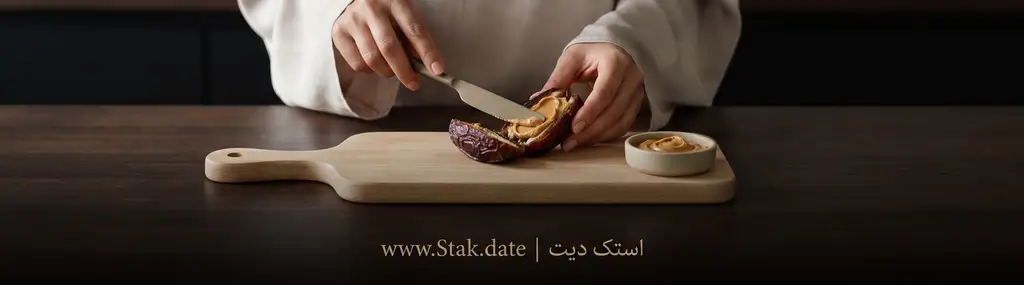 خرمای مجول و کره بادام زمینی