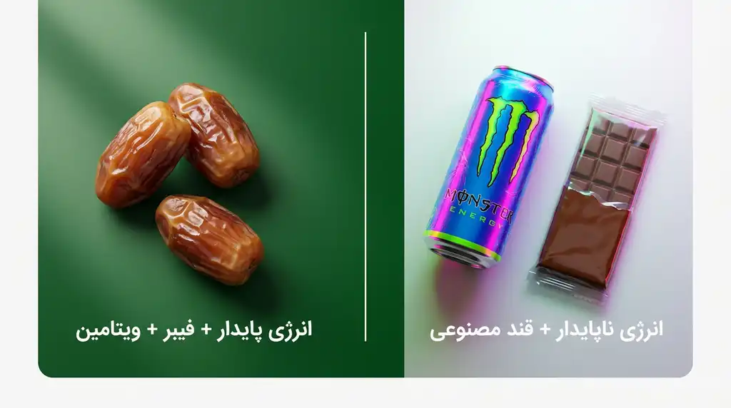 مقایسه خرما و شیرینی مصنوعی